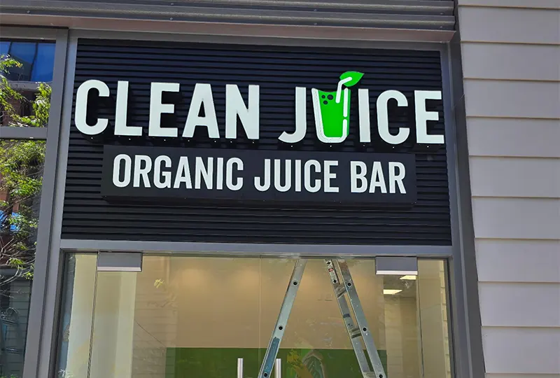 Channel Letter Sign for Clean Juice's New Location in West LA