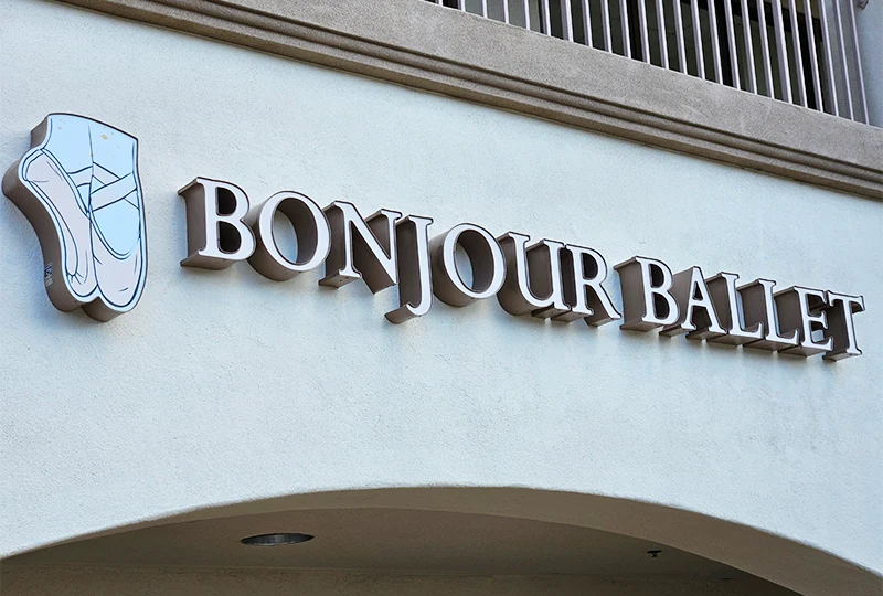 Bonjour Ballet New Studio Sign in San Clemente, CA