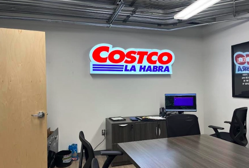Costco's La Habra Conference Room Interior Cabinet Sign