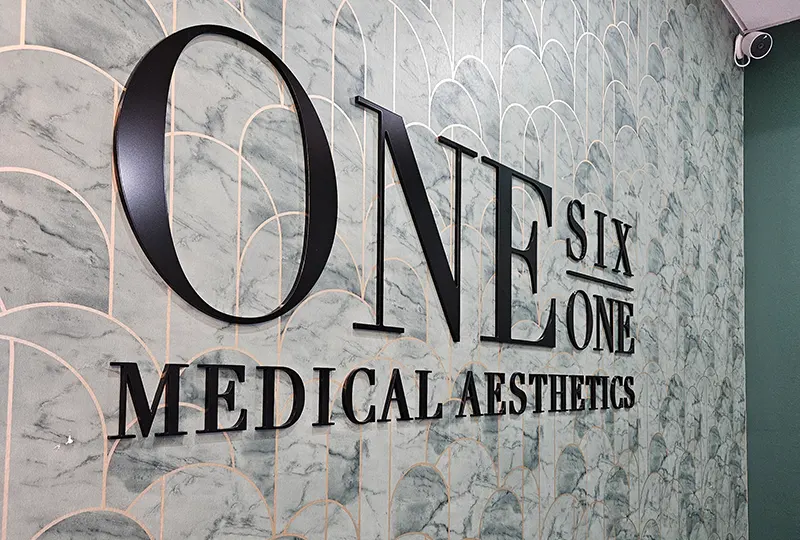 OneSIXONE Medical Aesthetics New Office Interior Sign