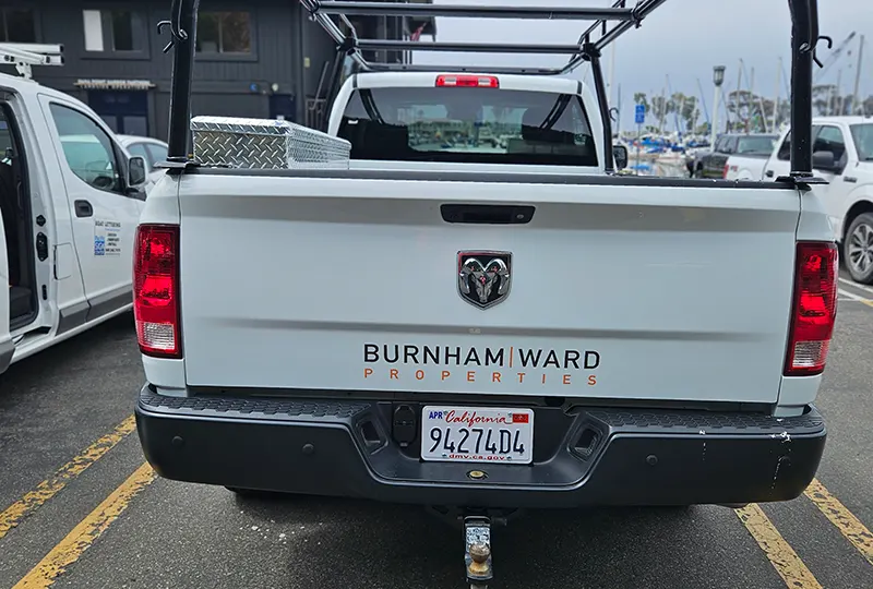 Digital Print Cut Vinyl Decals on New Work Truck Tailgate